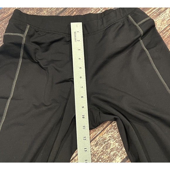 Athleta Women Black Stripe Bettona Bootcut Yoga Stretch Nylon Pants 41151 Medium - Picture 13 of 14